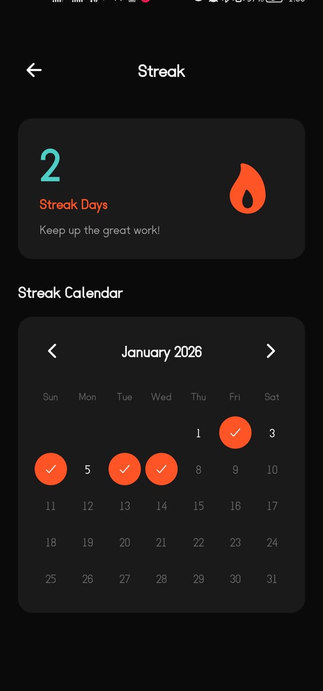 Streak tracking